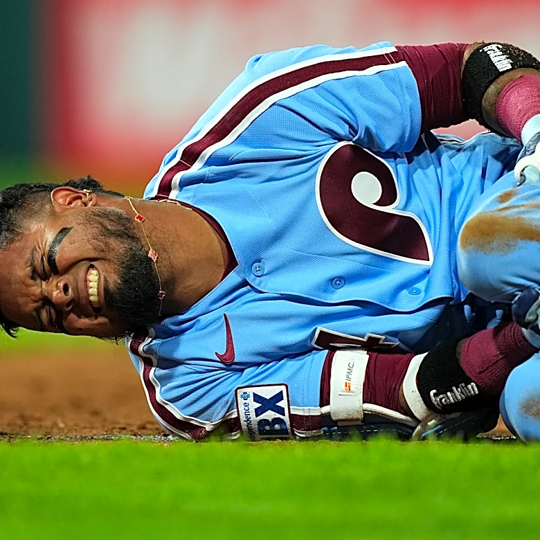 Luis Arraez suffers sprained left ankle as Phillies falter again with chance to clinch playoff spot