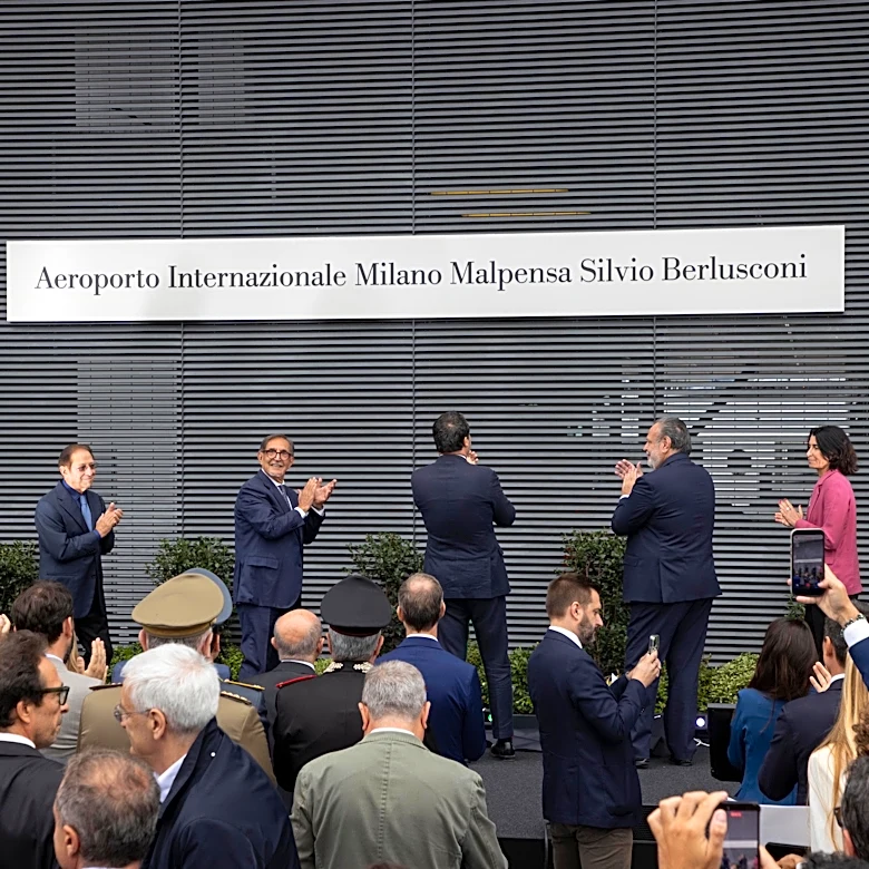 Milan's airport is officially named after former Premier Berlusconi