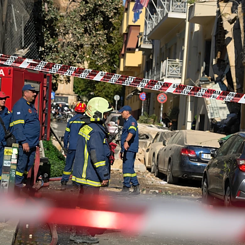 Blast near Acropolis in Greece injures 2, collapses a building. Local media say gas leak suspected