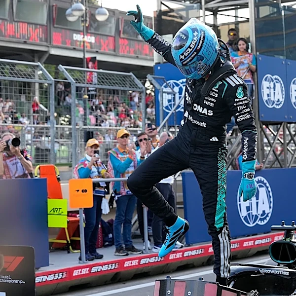 George Russell starts on pole in Azerbaijan with a chance to cut Antonelli's F1 lead