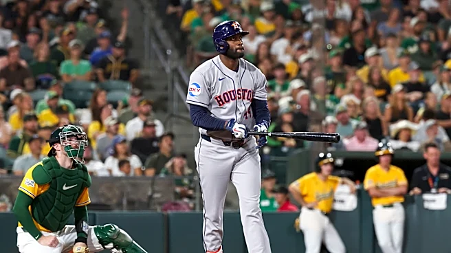 Yordan Alvarez goes deep as Astros hit 5 homers in 13-2 rout of A's to close in on AL West title