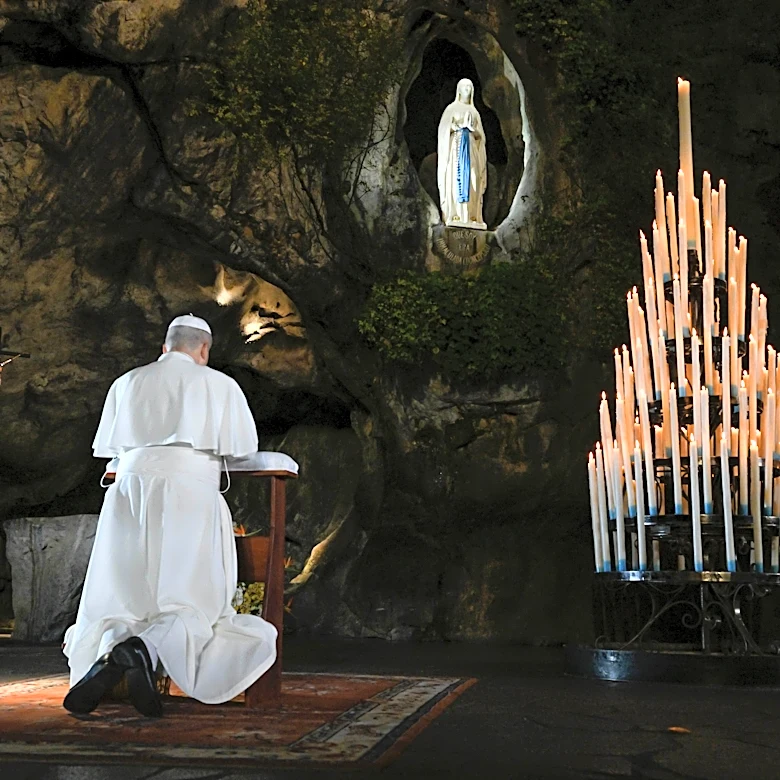 Pope brings message to protect life to French shrine at Lourdes known for miraculous cures