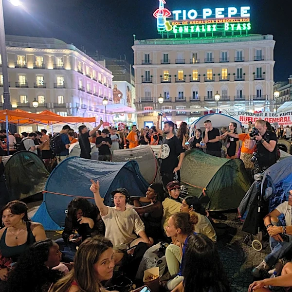 87-year-old’s eviction sparks encampment in Madrid plaza to protest housing crisis