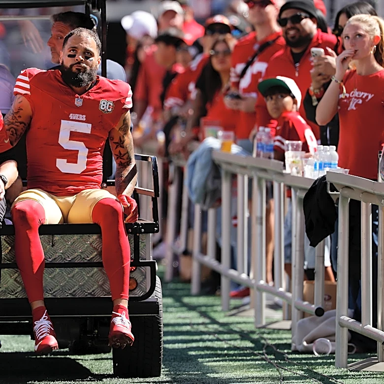 Receiver Mike Evans is ruled out for the 49ers with a rib injury
