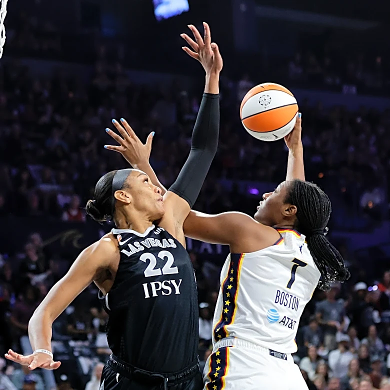 A'ja Wilson scores 38 as the Aces steamroll the Fever 102-85 in Game 1