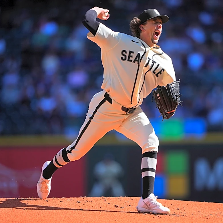 Gilbert fans 8 in 4 no-hit innings, Mariners strike out 12 overall in 7-3 win over the Angels