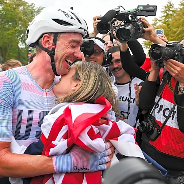 Brandon McNulty follows Greg LeMond and Lance Armstrong as US riders to win cycling world title