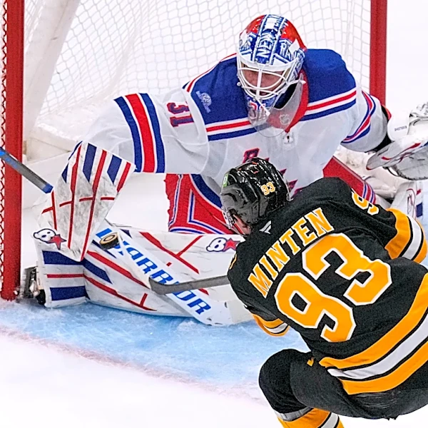 Fraser Minten shines as late surge lifts the Bruins past the Rangers 3-0