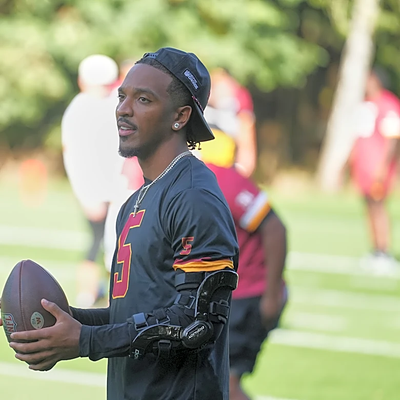 Jayden Daniels shrugs off elbow fears as Commanders weigh Colts start in London