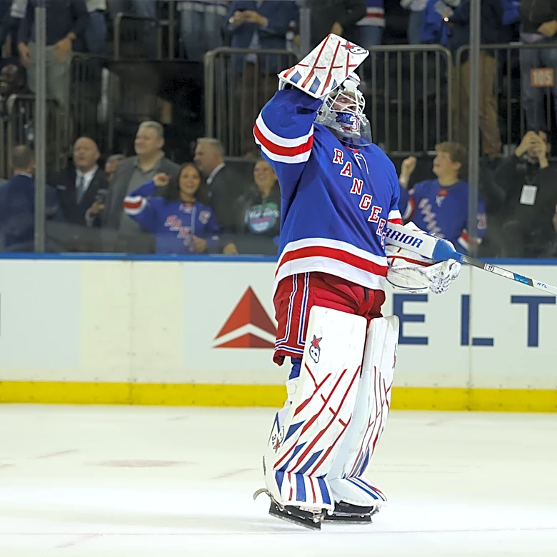 Igor Shesterkin becomes the 18th NHL goaltender to score a goal and first to do it for the Rangers