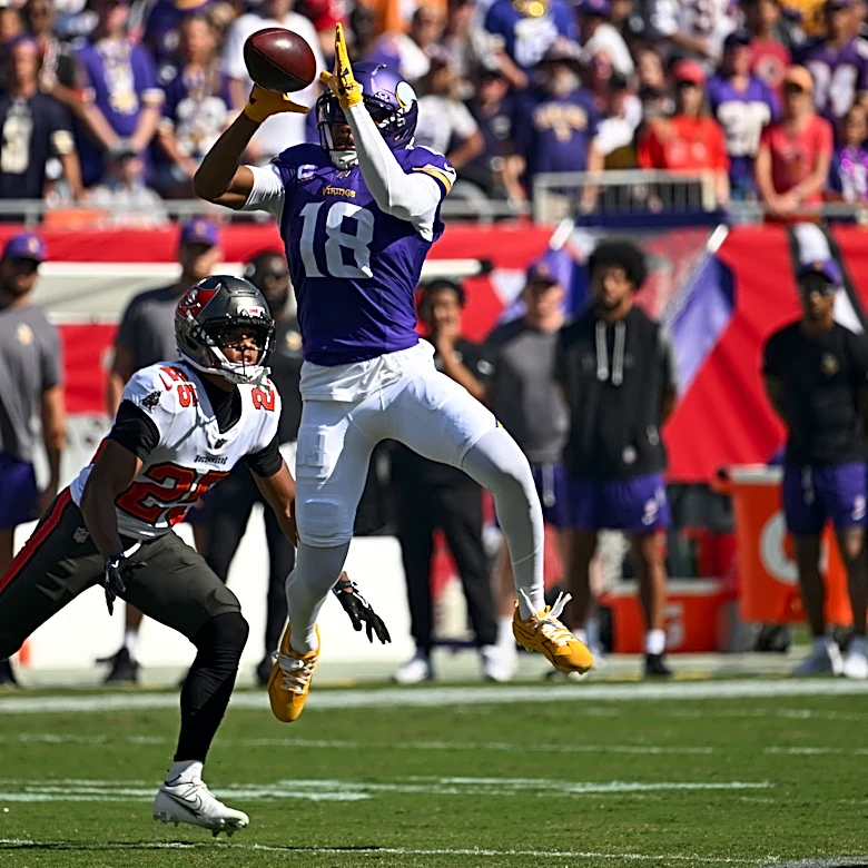 Vikings rule out Justin Jefferson vs. Dolphins with sprained ankle, Caleb Douglas out for Miami
