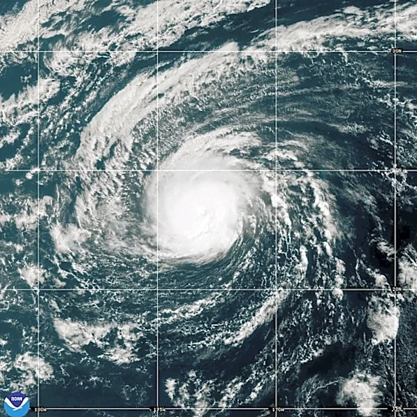 Nolo becomes a Category 3 Hurricane in the remote Pacific Ocean