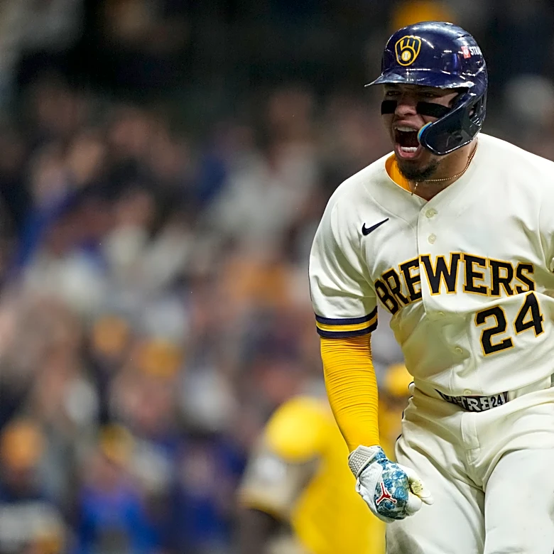 Brewers edge Padres 3-2 in NLDS opener that features bizarre play in 9th inning