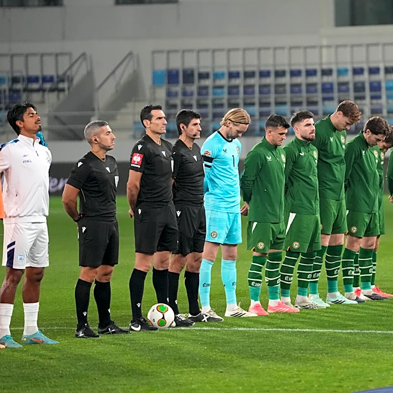Ireland soccer players again wear black armbands and refuse handshakes with Israel team
