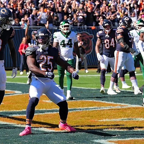 Kyle Monangai scores 2 TDs as the Chicago Bears beat the New York Jets 23-12