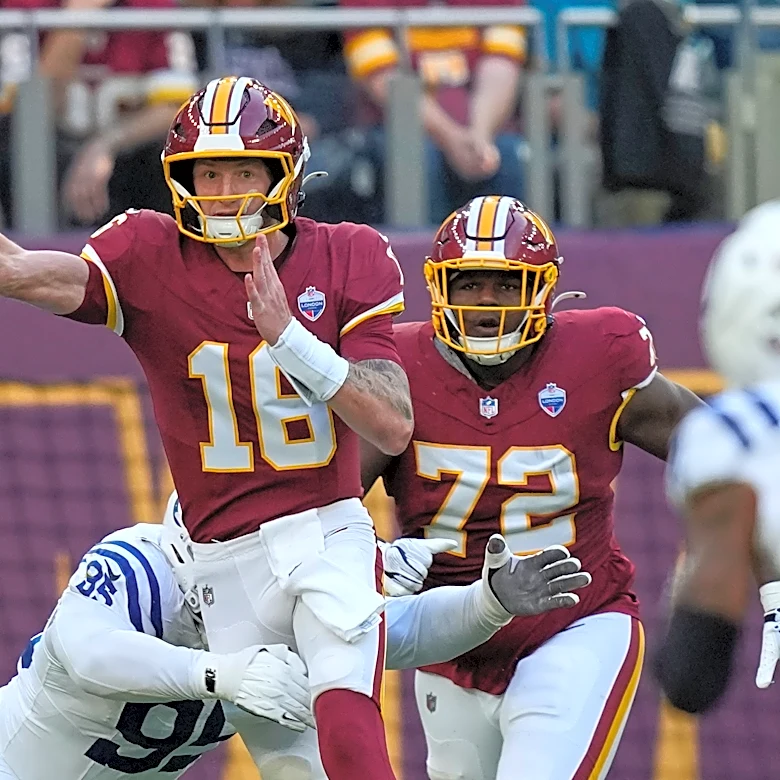 Kaliakmanis replaces injured Mariota as Commanders lose to Colts in London
