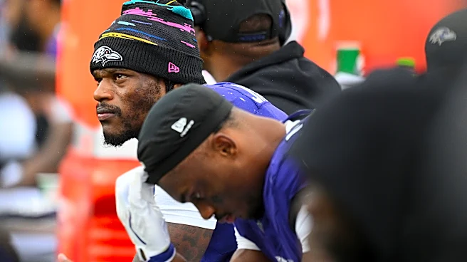 Lamar Jackson sits out 2nd half with a sprained left ankle that the Ravens hope isn't too severe