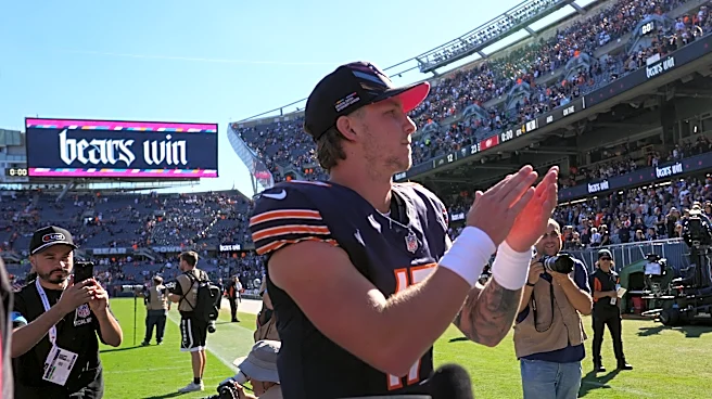 Keenum makes 'ceremonial first pitch' for the Bears before Bagent takes over at QB against the Jets