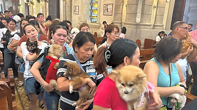Wagging tails fill a Philippine church where priests bless pets for St. Francis feast