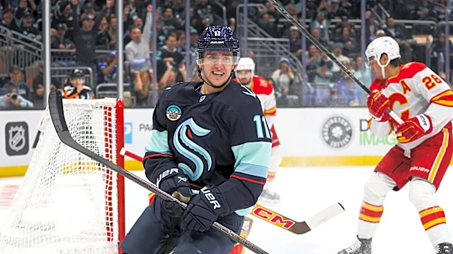 Samoskevich scores twice and Kraken beat Flames 6-1 in home opener as Calgary stays winless