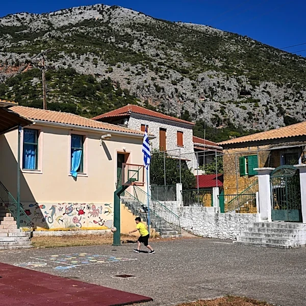 Greek island kids have to catch a boat to school as Europe ages, in photos