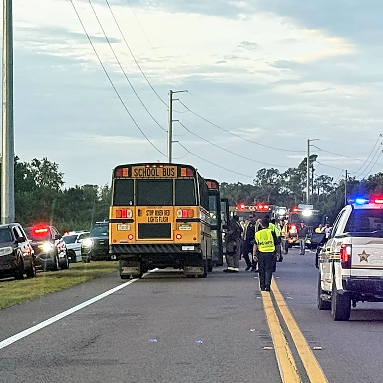 2 people killed, including a student, after Florida school bus rolls over in crash, sheriff says