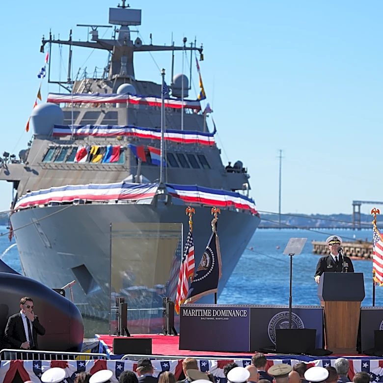 Trump highlights a big new defense project in Maryland, a blue state whose governor won't be there