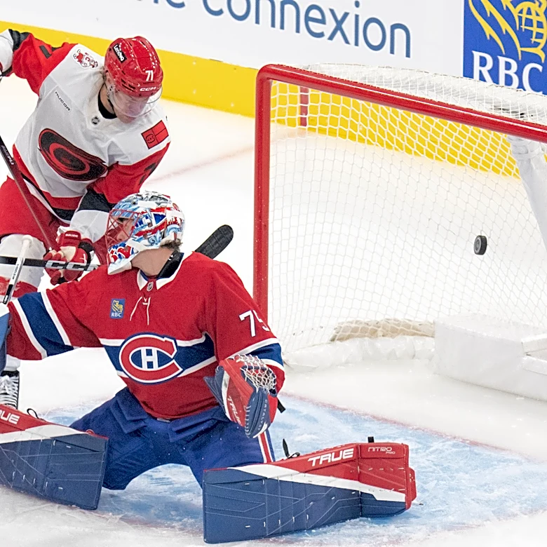 Taylor Hall scores 2 as Hurricanes beat Canadiens 6-4 in Montreal's home opener