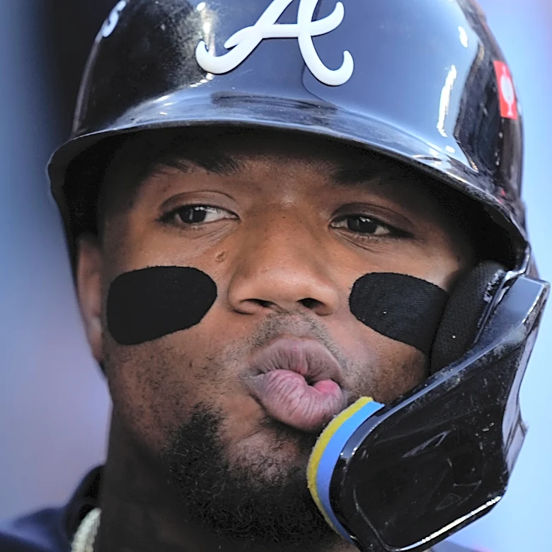 Ronald Acuña Jr. fights back tears after the Braves' Division Series elimination by the Dodgers
