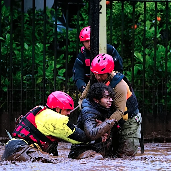 Heavy rain batters Chile’s capital, sweeping away cars and flooding homes