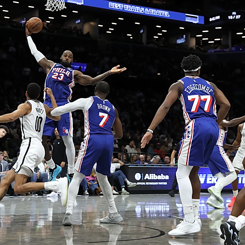LeBron James has a strong start in his first game with the 76ers and expects things to get better