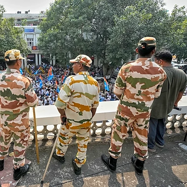 India steps up security ahead of a major protest in New Delhi over voter lists