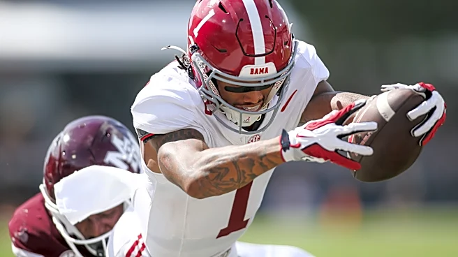 Alabama star WR Ryan Coleman-Williams returns to game despite an apparent left leg injury