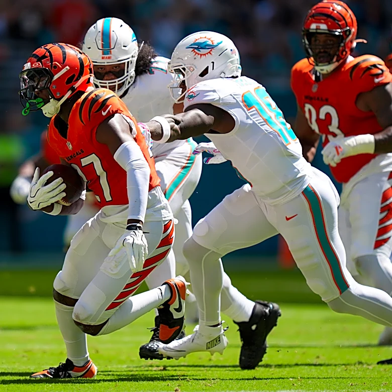 Jordan Battle intercepts Willis twice after going viral for saying he had a tell on the Dolphins QB