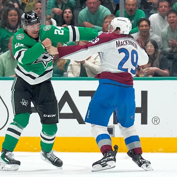 Martin Necas has 2 goals to lead the short-handed Avs past the Stars, 3-2
