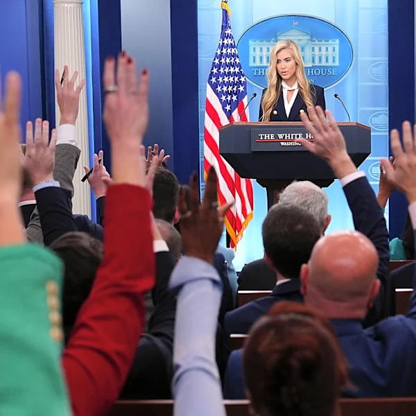 New White House press secretary's debut: Brief, limited questions and some harsh reviews