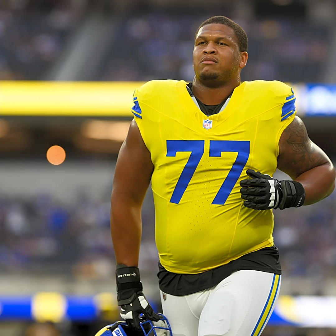 Rams lineman Alaric Jackson has suspension reduced to 1 game for punching Bills' Chubb