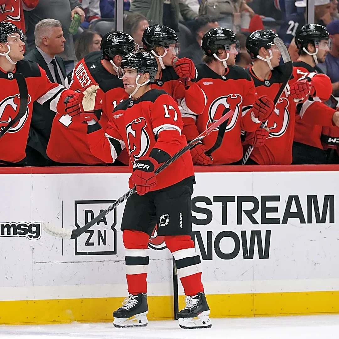 Devils score four goals in just over five minutes on the way to routing the Rangers 7-1