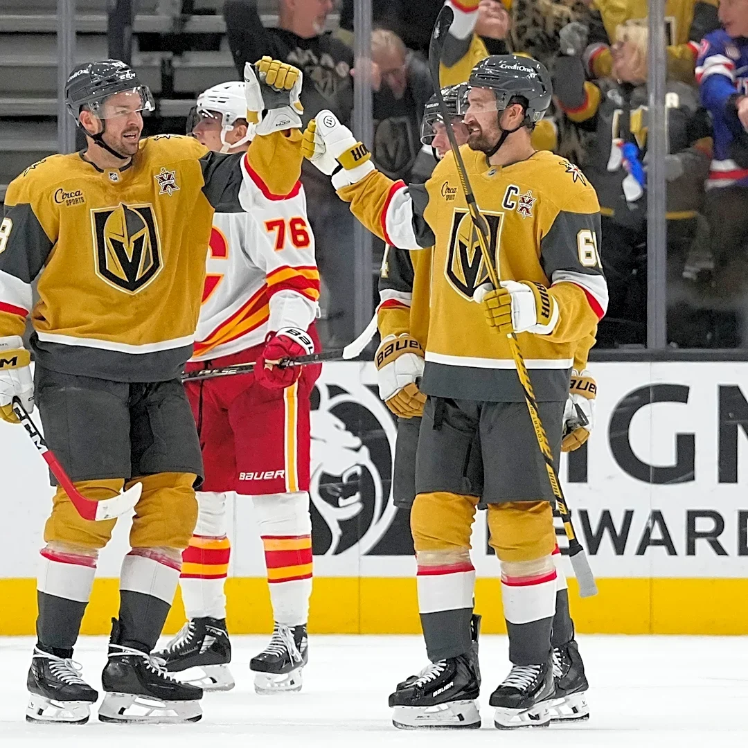 Stone has 3rd-period hat trick in the Golden Knights' 6-2 win over the Flames