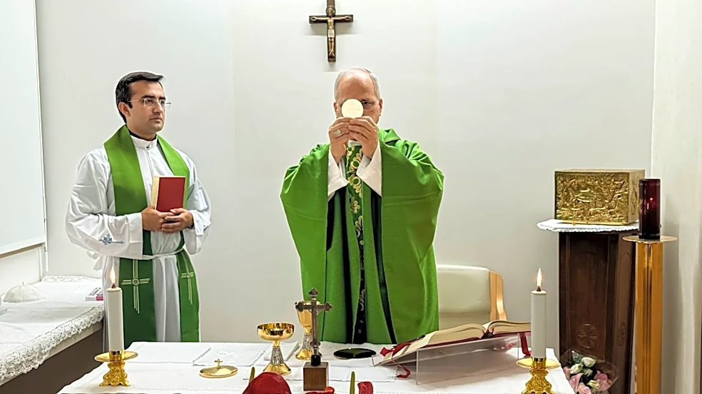 First images released of Pope Leo celebrating Mass at hospital after cancer surgery