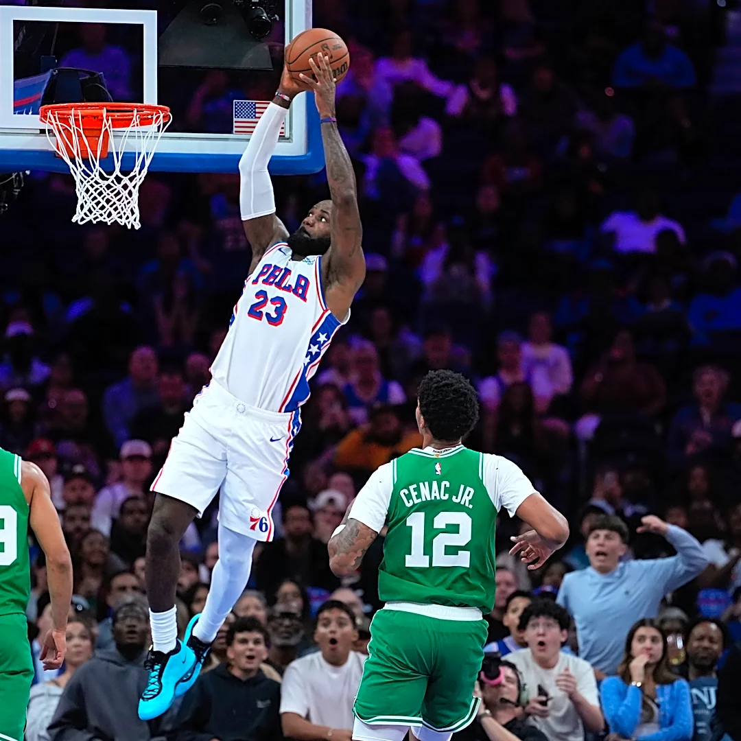 LeBron James calls helicopter rides 'transportation' after he soars on big dunk in 76ers home debut