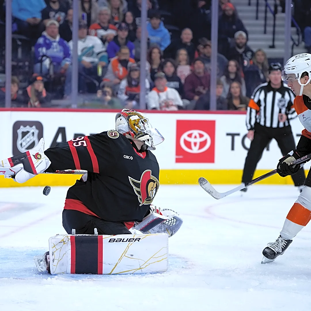 Michkov and Martone lead Flyers past Senators 3-1 for 1st win of season after 9-game skid