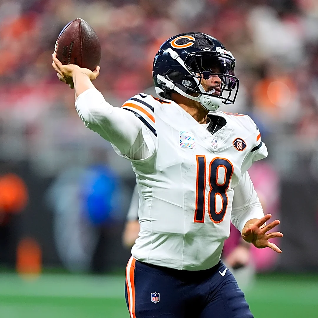 Caleb Williams completes first 12 passes in return after missing 3 games as Bears top Falcons 31-23