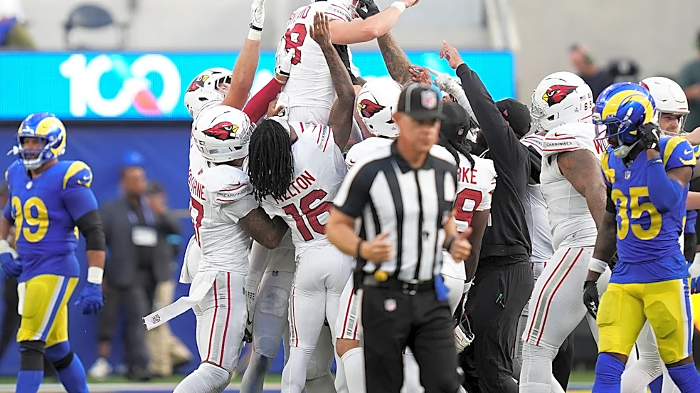 Cardinals upset Rams 18-16 on Chad Ryland's 6th field goal as time expires