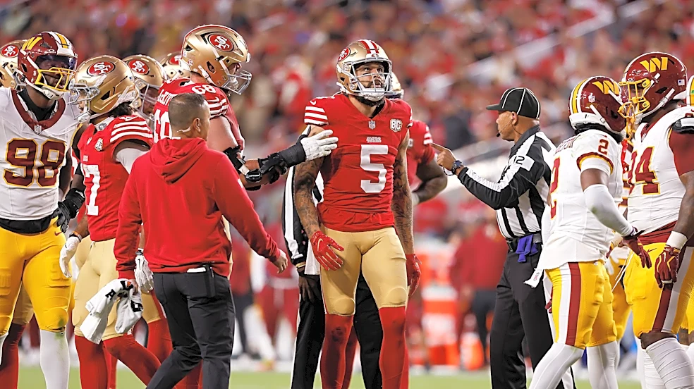 49ers WR Mike Evans leaves game against Commanders with an Achilles tendon injury