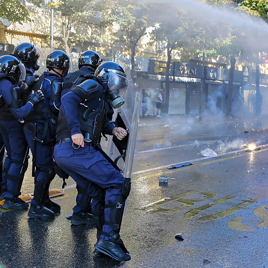 Albanian police clash with anti-government protesters for an 8th day