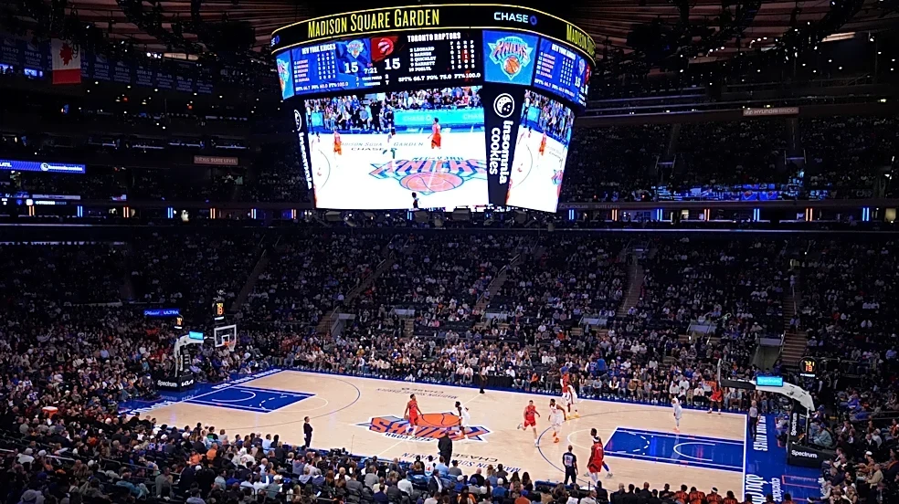 Knicks start their championship celebration by hanging an NBA Cup banner they previously refused