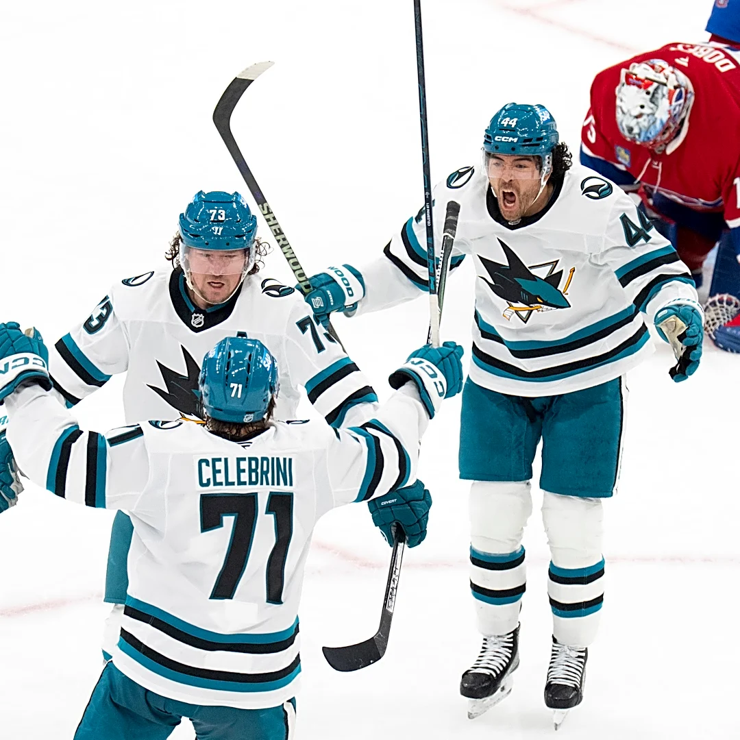 Celebrini scores his 2nd goal of the game on an OT power play to lift the Sharks past the Canadiens