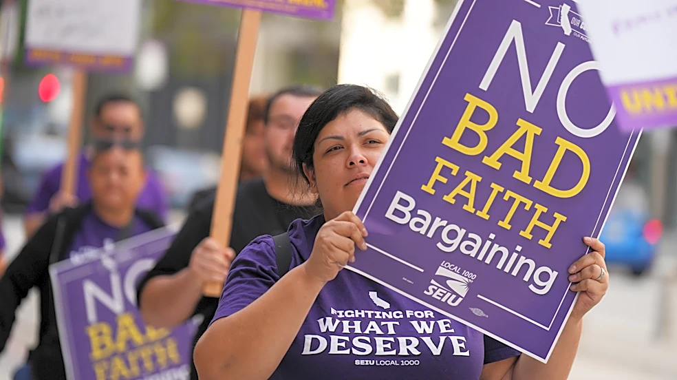 California state workers begin 1-day strike over return-to-office mandate, pay and healthcare