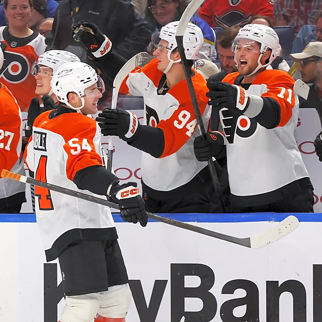 Flyers rookie Cole Knuble scores first 2 career goals in 3-1 victory over Sabres